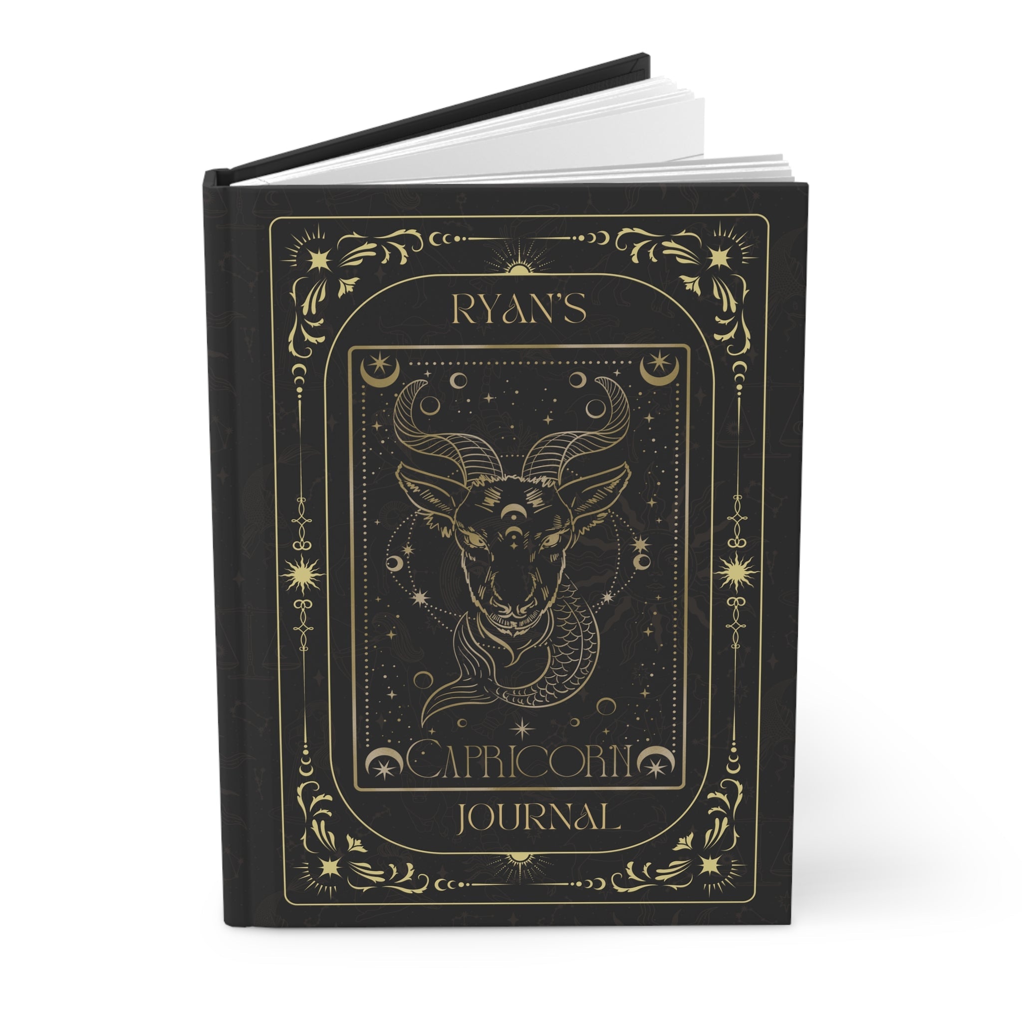 Capricorn Chronicles: Sleek Custom Journal - MrsClutterWorth