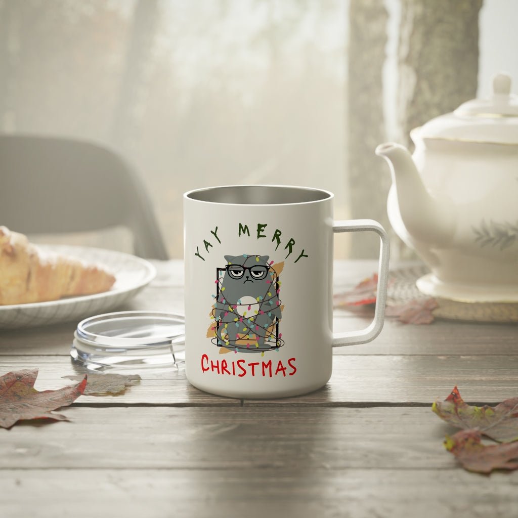 Grumpy Catmas Insulated Mug - MrsClutterWorth