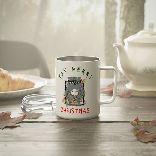 Grumpy Catmas Insulated Mug - MrsClutterWorth